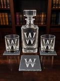 Whiskey Night Gift Set — Decanter, Glasses & Coasters