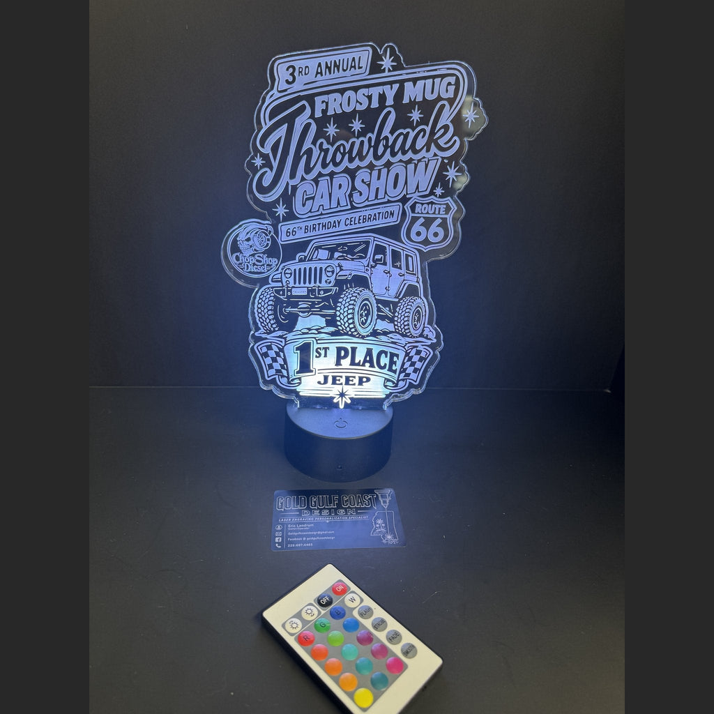 Custom LED Light-Up Acrylic Sign – Gold Gulf Coast Design