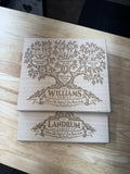 Custom Engraved Family Tree Maple Plaque 8×9