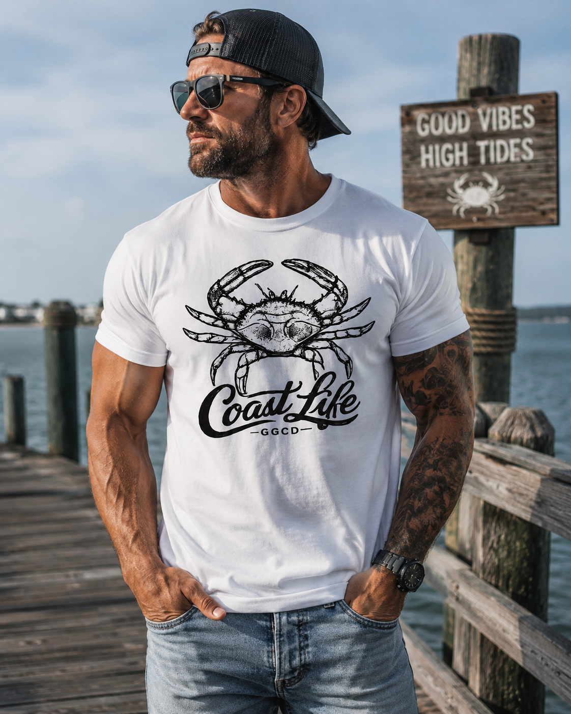Coast Life Blue Crab Tee — GGCD Collection