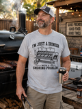I'm Just a Drinker With a Smoking Problem Funny BBQ Smoker T-Shirt | Pitmaster Grill Tee