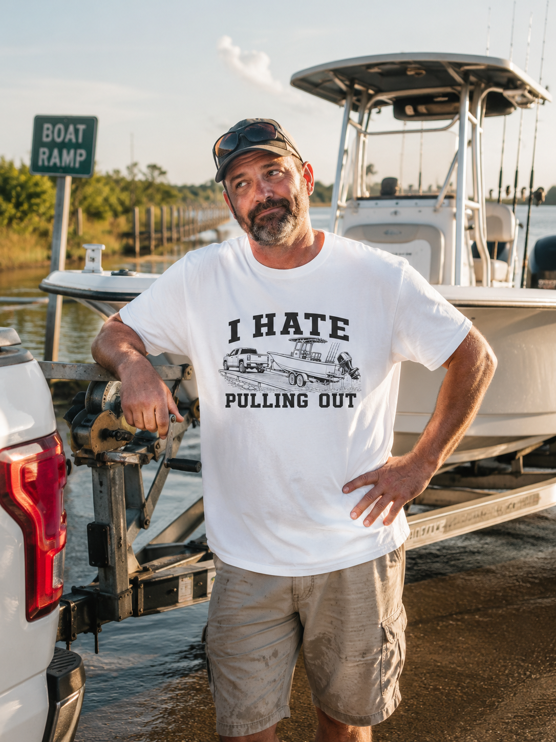 I Hate Pulling Out Funny fishing-boat-shirt