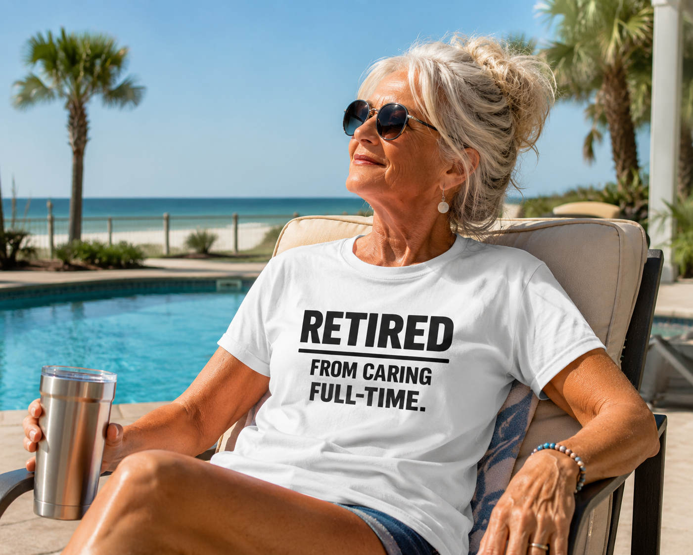 Retired From Caring Full-Time Funny Retirement T-Shirt
