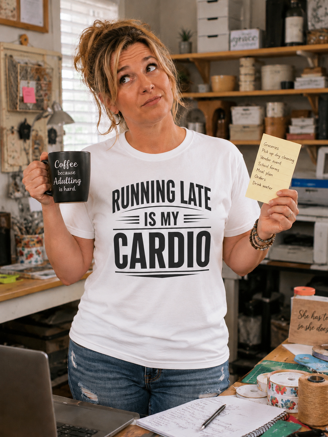 Running Late Is My Cardio Funny T-Shirt | Funny Running Shirt | Sarcastic Graphic Tee