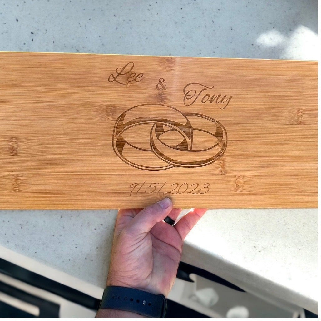 Personalized Bamboo Charcuterie Board – 19.75" x 8"