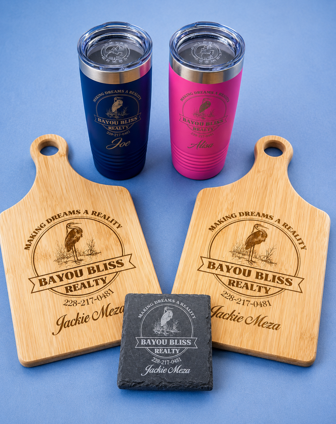 Personalized Bamboo Paddle Cutting Board – 13.5" x 7"