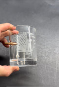 .308 Bullet Hand blown 10.5 oz whiskey glass custom engraved