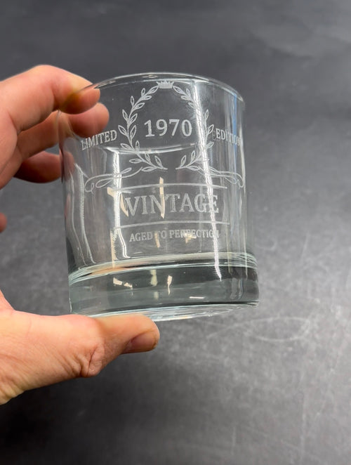 10.5oz whiskey glass custom engraved
