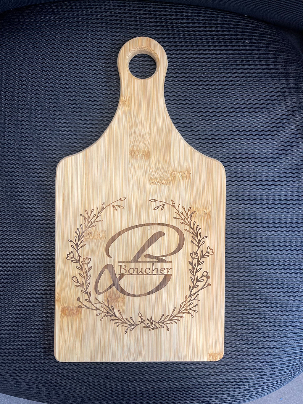 Personalized Bamboo Paddle Cutting Board – 13.5" x 7"