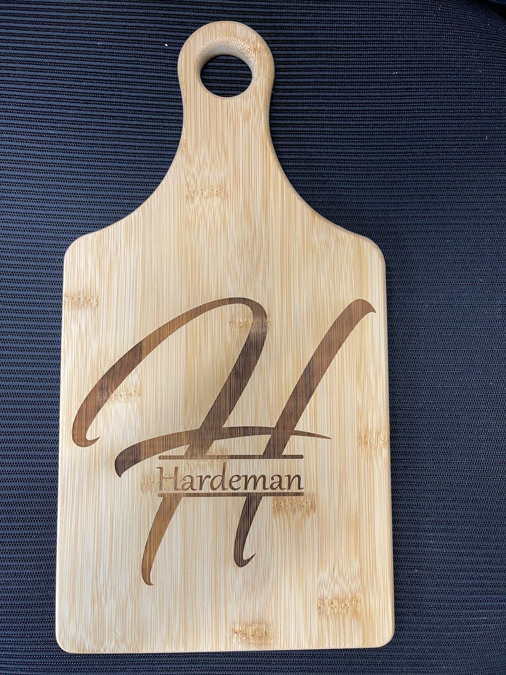 Personalized Bamboo Paddle Cutting Board – 13.5" x 7"