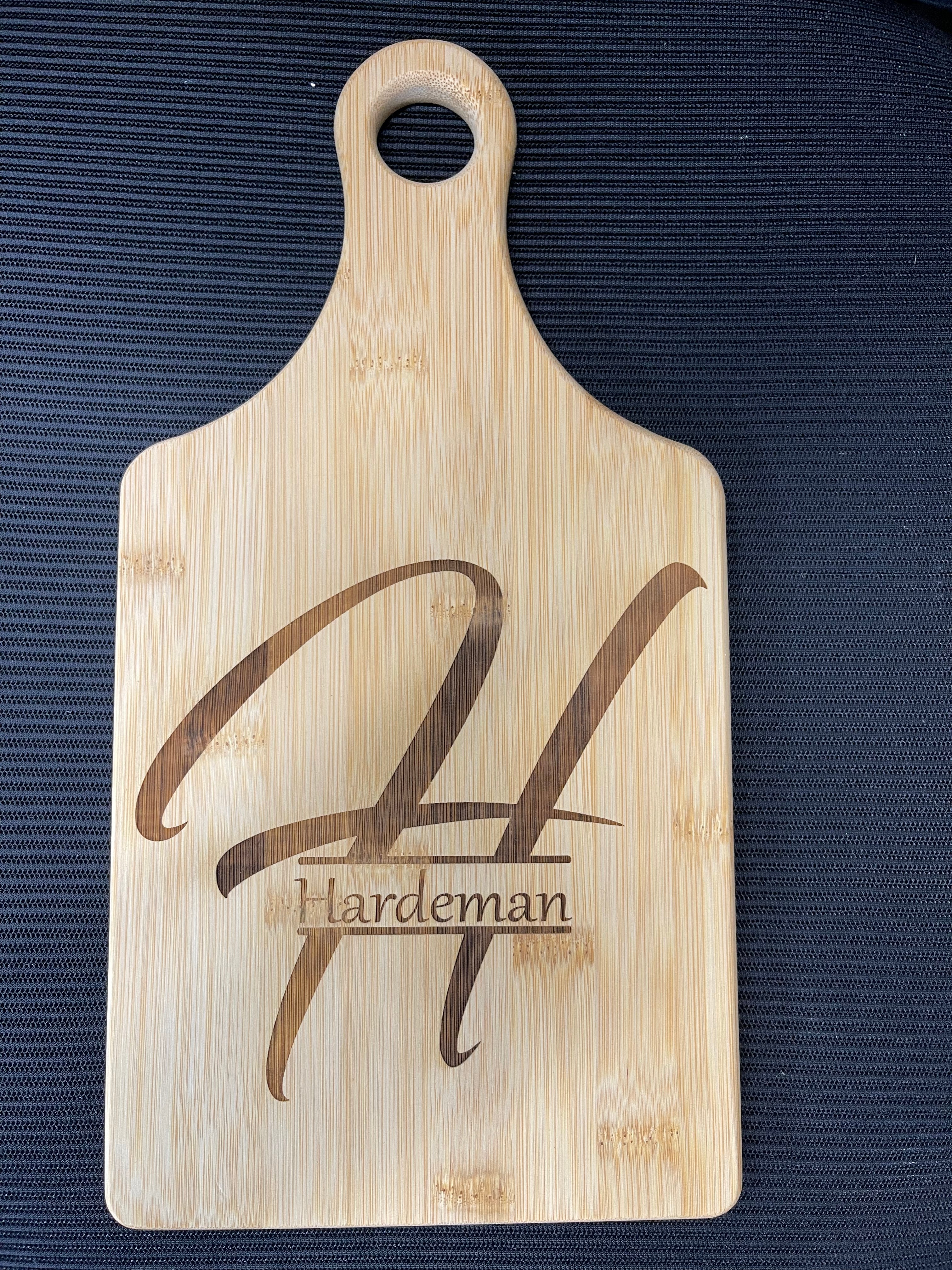 Personalized Bamboo Paddle Cutting Board – 13.5" x 7"