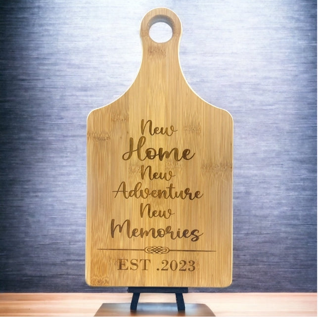 Personalized Bamboo Paddle Cutting Board – 13.5" x 7"