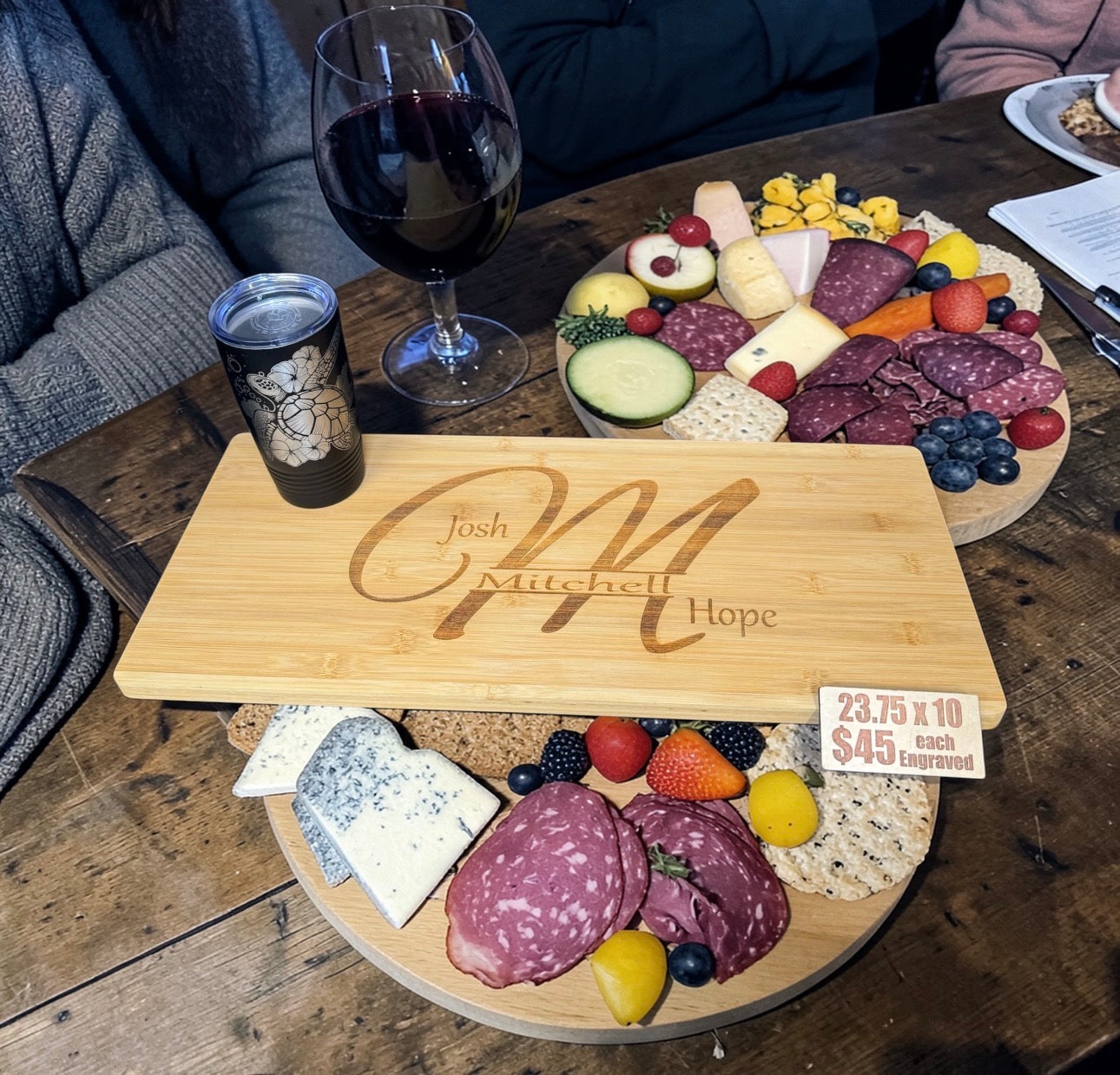 Personalized Bamboo Charcuterie Board – 23.75" x 10"