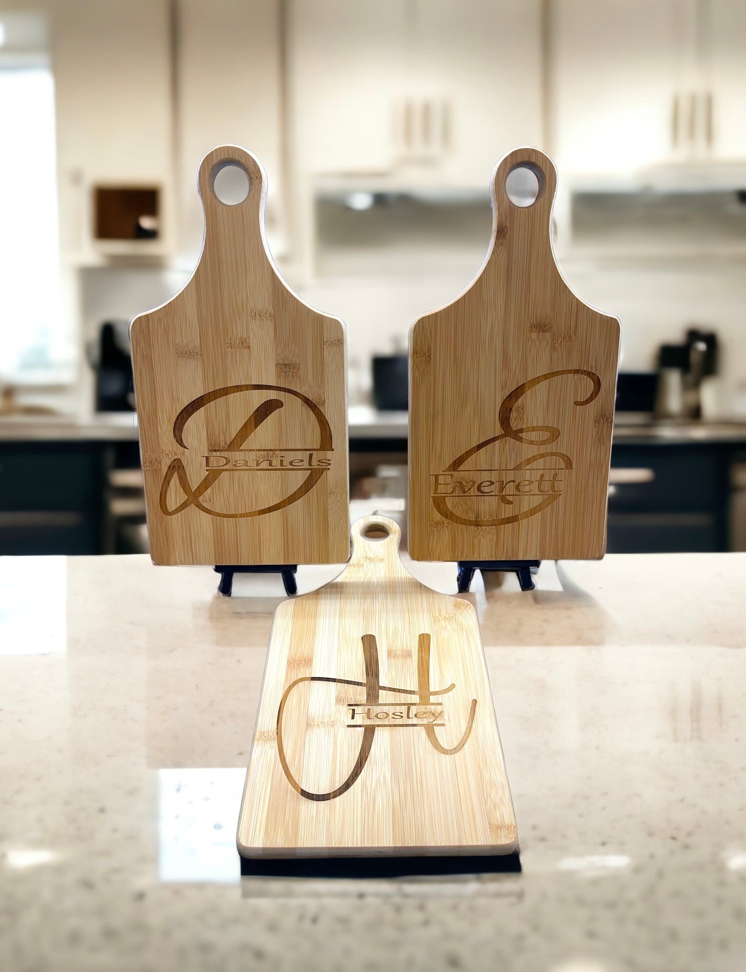 Personalized Bamboo Paddle Cutting Board – 13.5" x 7"