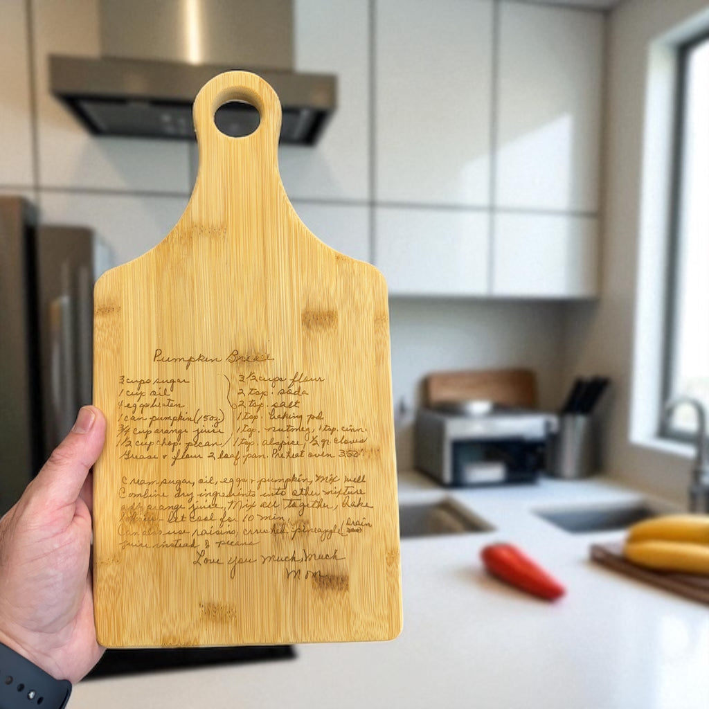 Personalized Bamboo Paddle Cutting Board – 13.5" x 7"