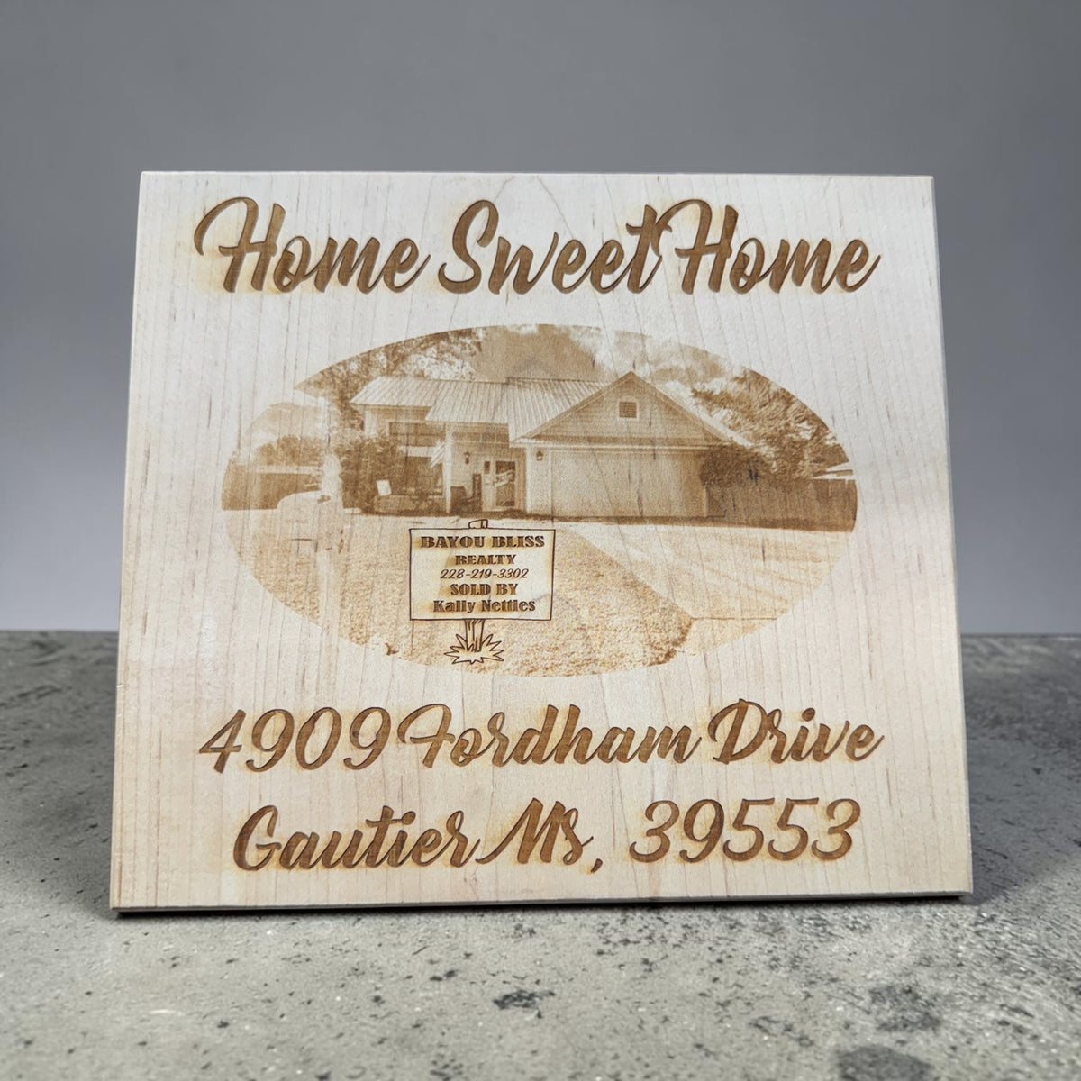 Custom Solid Maple Plaque (8x9)