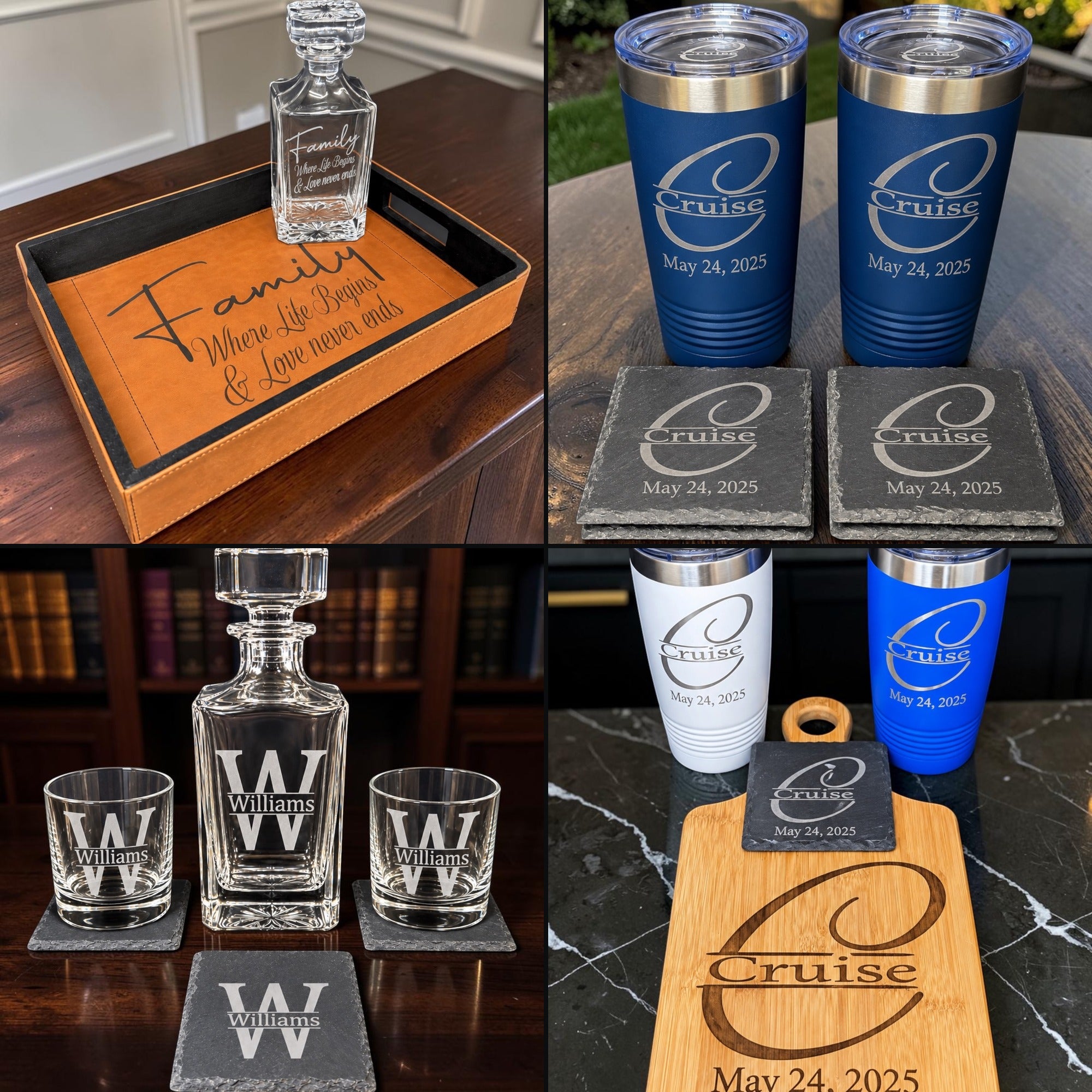 Custom engraved gift sets by Gold Gulf Coast Design