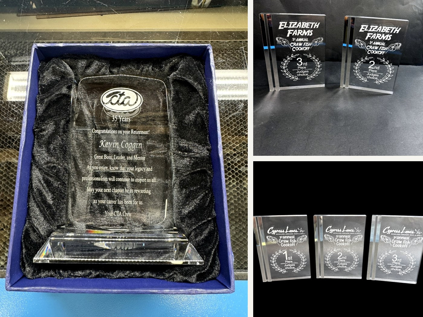 Custom awards, plaques, and recognition pieces