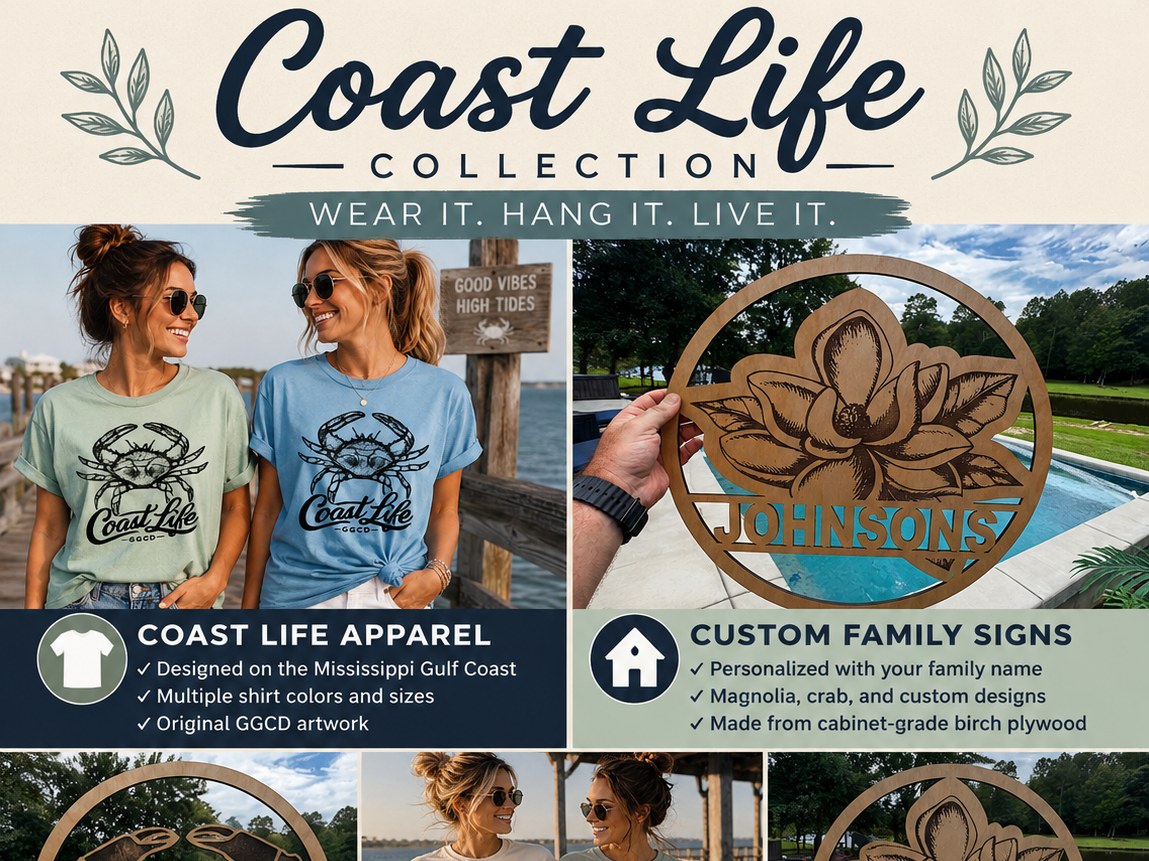 Coast Life apparel and custom coastal signs