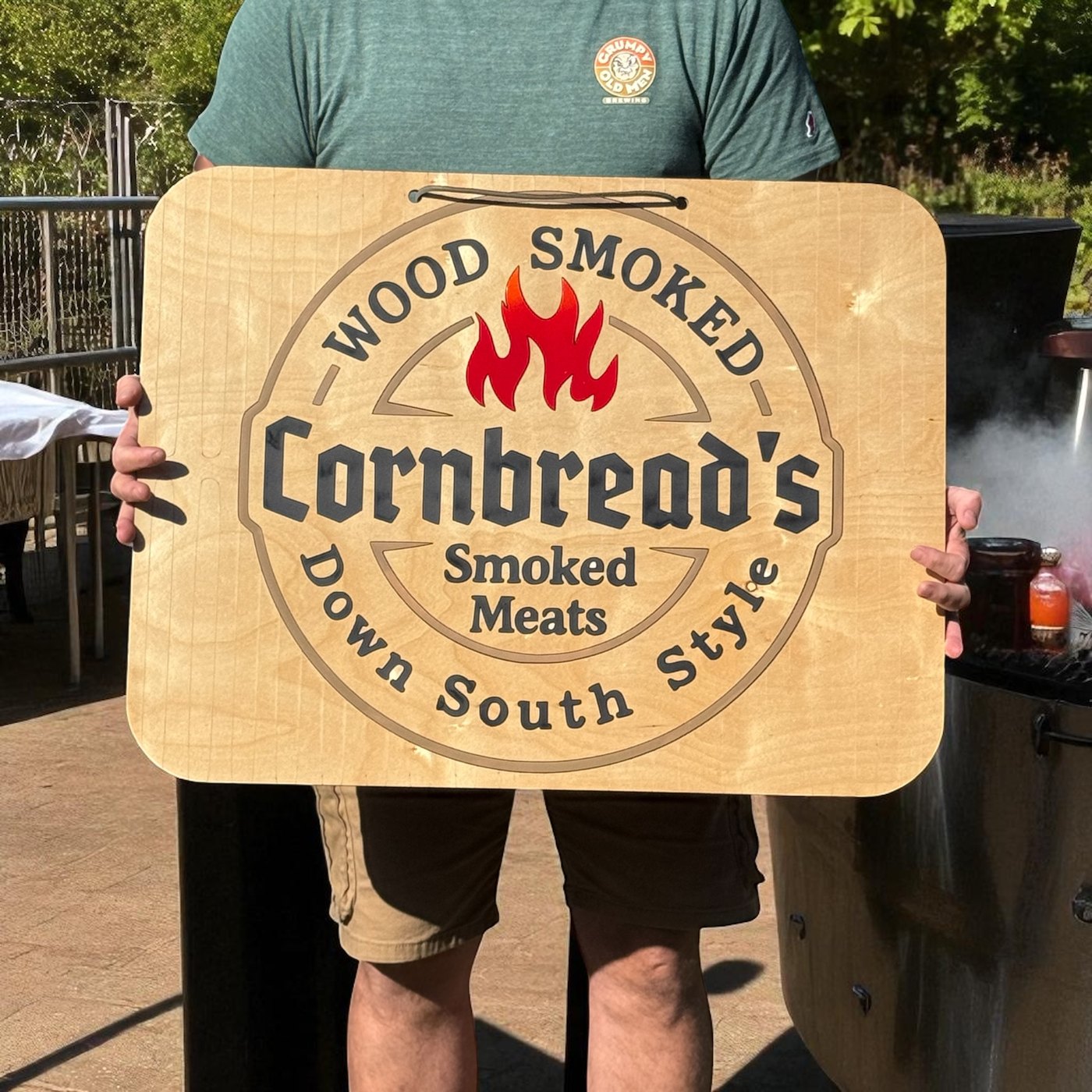 Custom engraved wood business sign